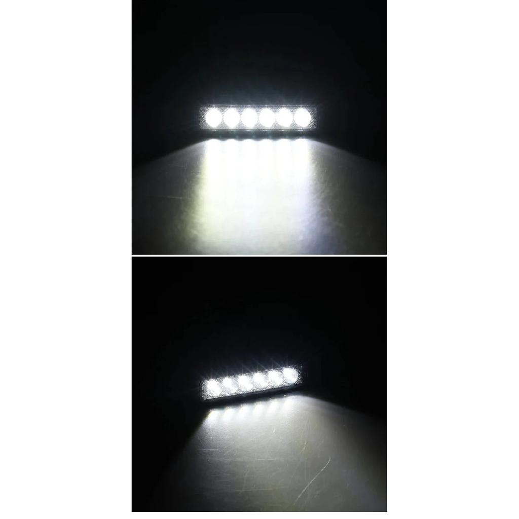6inch 18w 6 LED 12V/24V Car Work Light Waterproof Offroad SUV Truck Headlight Driving Warning Lamp 6000K Aluminum Alloy