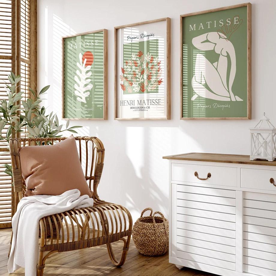 Matisse Bauhaus William Morris Wall Art Poster Decoration Mural Nordic Canvas Painting Wall Pictures Abstract Prints Home Decor