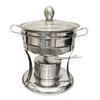 Stainless Steel Thermal Bowl Chafers And Warmers Set with Glass Lid, Round Compact Portable Kitchenware for Travel Serving Bowl, Catering Warmer