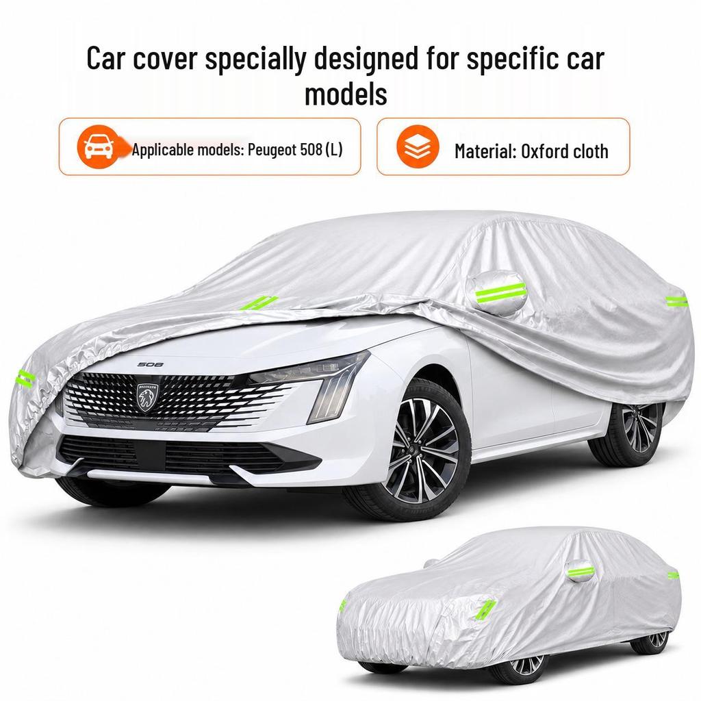 Чехол для автомобиля Peugeot 508: Водонепроницаемая, Защищающая от солнца, Всесезонная Оксфордская ткань.