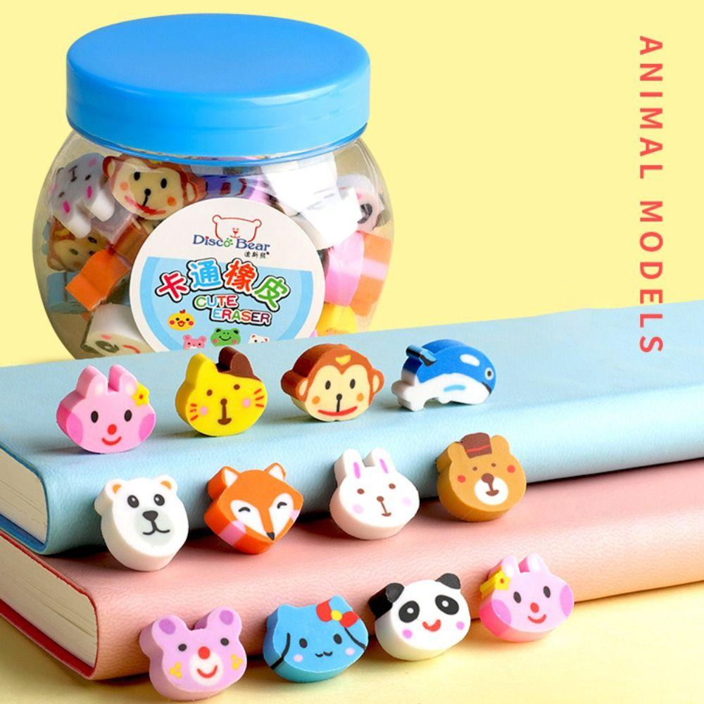 50 шт./кор., милый мультяшный ластик для карандашей, не оставляющий следов, резиновый ластик, школьный офис