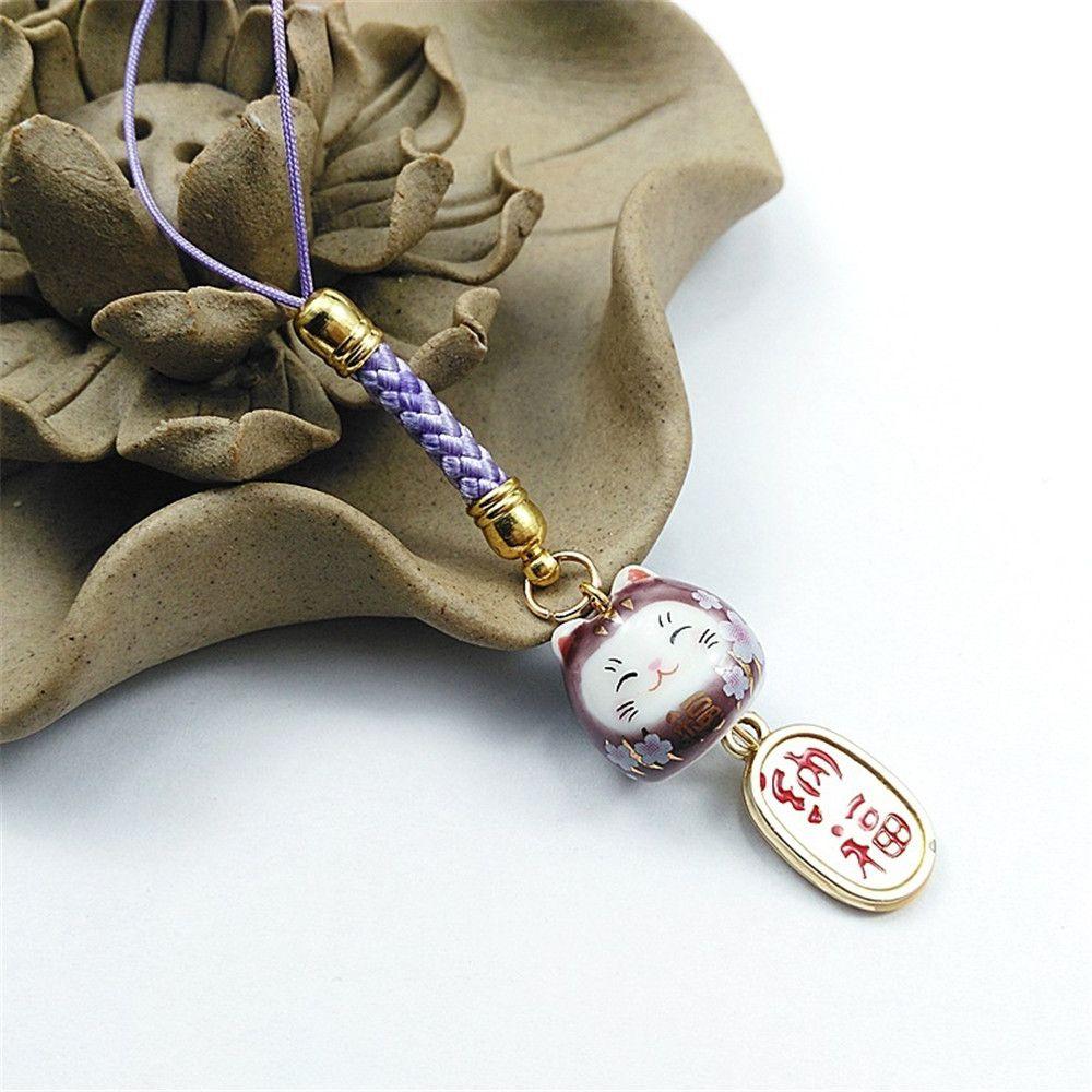 Keychain Lanyard Hang Lucky Cat Bag Accessories Phone Straps Phone Key Strap