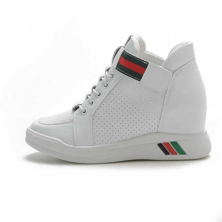 Большие размеры женские кроссовки на платформе с увеличенной высотой и толстой подошвой, ботильоны на танкетке