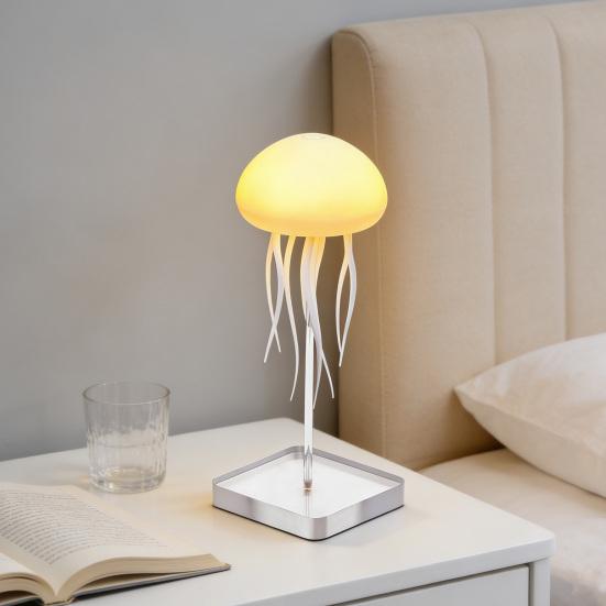 Floating Jellyfish Lamp Voice And Sound Activated Night Light USB Rechargeable Color Changing Ocean Mood Light for Bedroom Decor