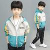 Handsome Teenager Boys Hoodies Fashion Splicing Style Coat for Kids Windbreaker Jacket