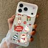Подглядывающий Санта и Рождественский узор IMD Чехол для iPhone 17 16 15 14 Pro Max 13 Ударопрочная Твердая Крышка с Постоянным Дизайном