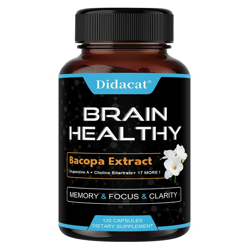 Brain Healthy Supplement 120 Capsules Bacopa Extract Formula for Memory and Focus
