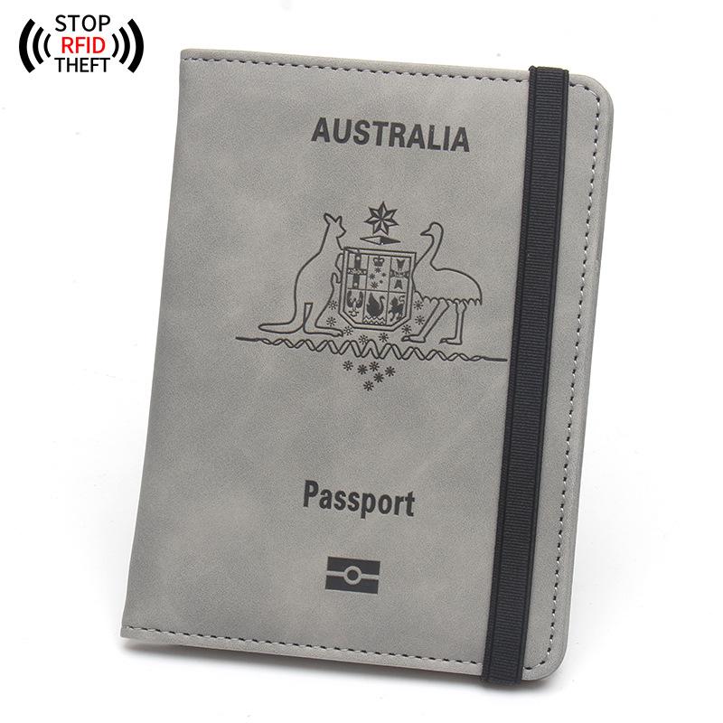 Anti-Theft Leather Passport & Card Holder with Anti-Magnetic Protection, Multiple Pockets for Bank Cards