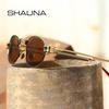 SHAUNA Retro Metal Punk Women Sunglasses Spring Leg Oval Rock Shades Men UV400