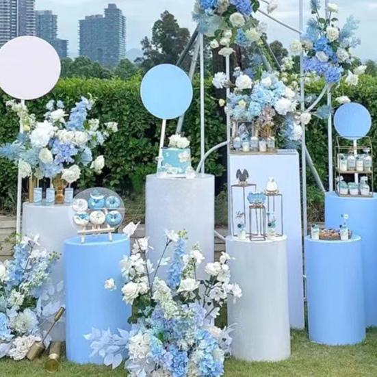 3 Pcs Party Cylinder Pedestal Stand Cover Plinth Pillar Decorative Sleeves Birthday Party Wedding Decor Dessert Base Wrap Cloth Party Planner