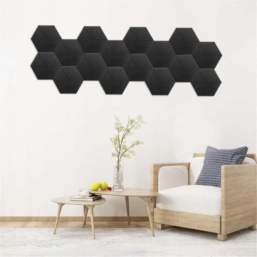 6pcs Y-Type Acoustic Panels Polyester Sound Insulation Panel Background Wall Stickers Music Rooms
