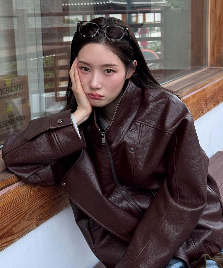 ON&ON High-Neck Pocket Leather Jumper Nel6Xm206_6I