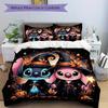 3pcs Stitch & Angel Witch Halloween Bedding Set - Includes Quilt Cover and Pillowcases, Suitable for All Seasons, Machine Washable - Ideal Gift f