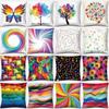 Rainbow Printing Square Pillowcase Home Decoration Car Sofa Cushion Cover 45cm * 45cm