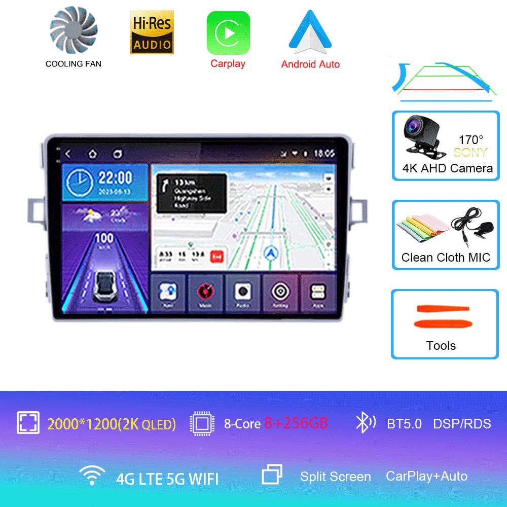 Автомагнитола Android 14 Carplay Auto Для Toyota Verso R20 2009 2010 - 2018 GPS Навигация DSP Головное устройство BT Видеоплеер 2Din Стерео