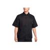 Solid Color Polo Casual Sports Short Sleeve Shirt Men Shirts Black DX0899-010
