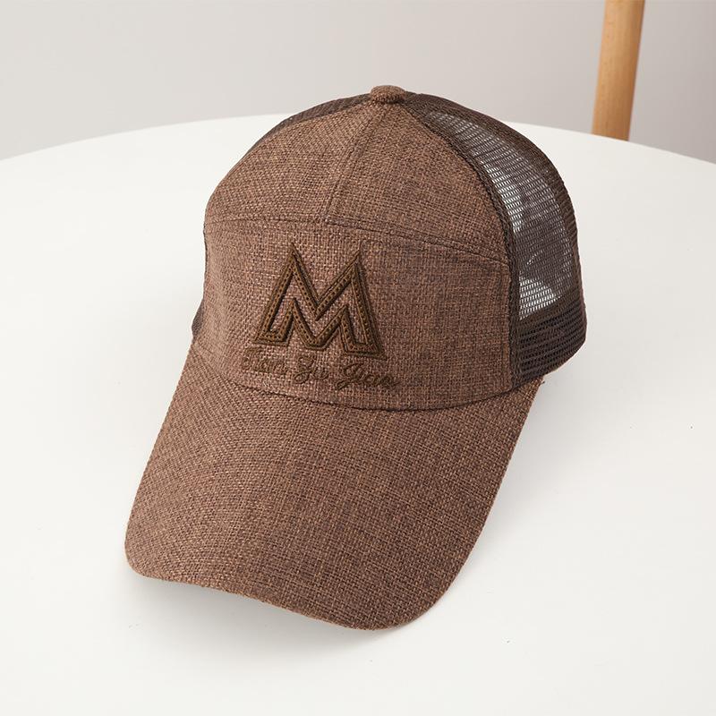 Hat Men's trendy summer baseball cap Korean version mesh breathable sun hat outdoor sun protection peaked cap extended sun hat