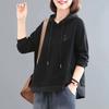 Pure Cotton Long-sleeved Sweatshirt for Women 2025 New Autumn Korean Loose Splicing Temperament Hooded Pullover Top
