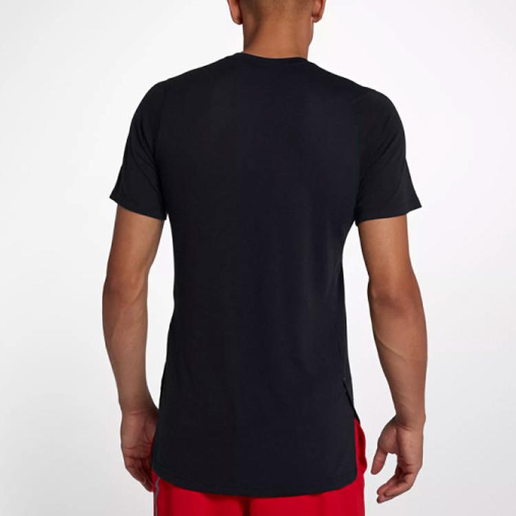 Nike Breathe Elite Basketball Sports Быстросохнущая футболка с круглым вырезом Мужские топы Черные 891685-010