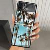 Летний Закат на Пляже Море Пальма Жесткий PC Чехол для Телефона для Samsung Galaxy Z Flip 6 5 4 3 Черная Крышка ZFlip6 Flip5 Flip4 5G Складной