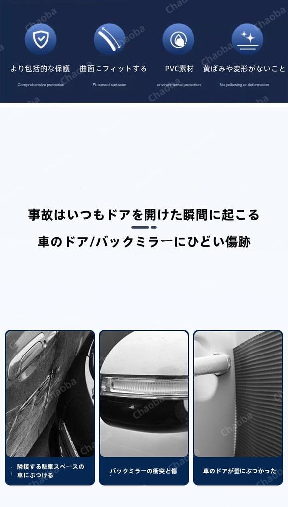 Yaris YARIS Car Door Guard, Set of 4, Rearview Mirror Guard, Side Door Bumper,