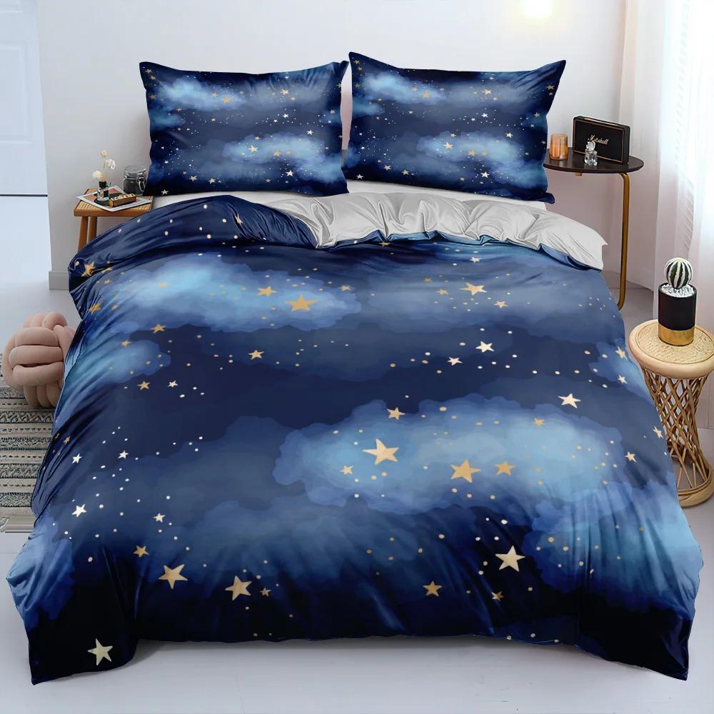 Комплект постельного белья Luxury Galaxy Dark Blue Twin Full Queen King Size, комплект постельного белья Shining Stars Starry Sky для детей и взрослых