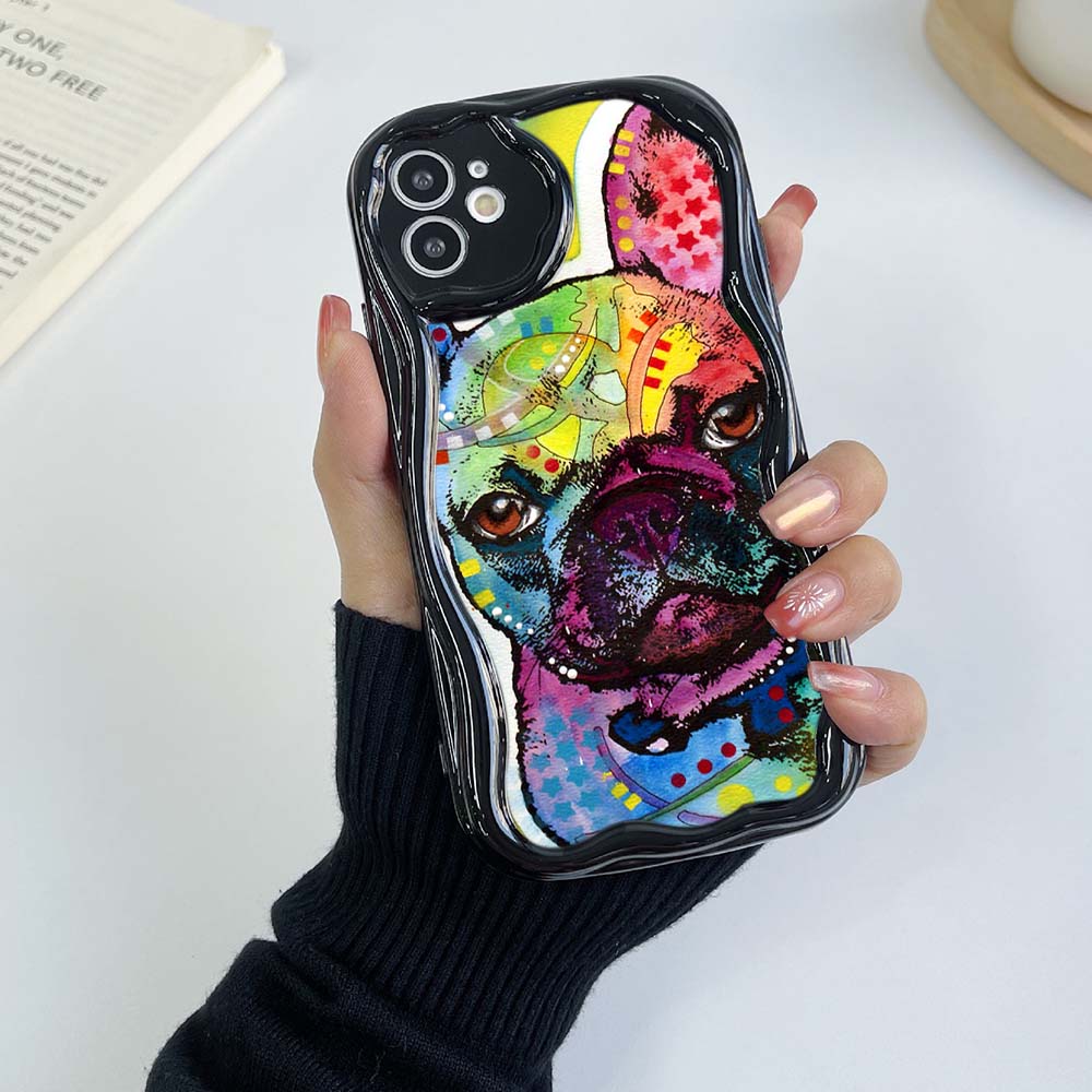 Чехлы для Samsung Galaxy A13 A53 A24 A14 Xiaomi Poco X5 Redmi 13C 12C 10C Huawei Honor 90 Lite A44 Мягкий чехол с эксклюзивным кремовым узором в виде собаки французского бульдога