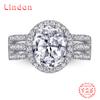 Lindon Classic 925 Sterling Silver Zircon Ring Ladies Jewelry Wedding Promise Party Gift