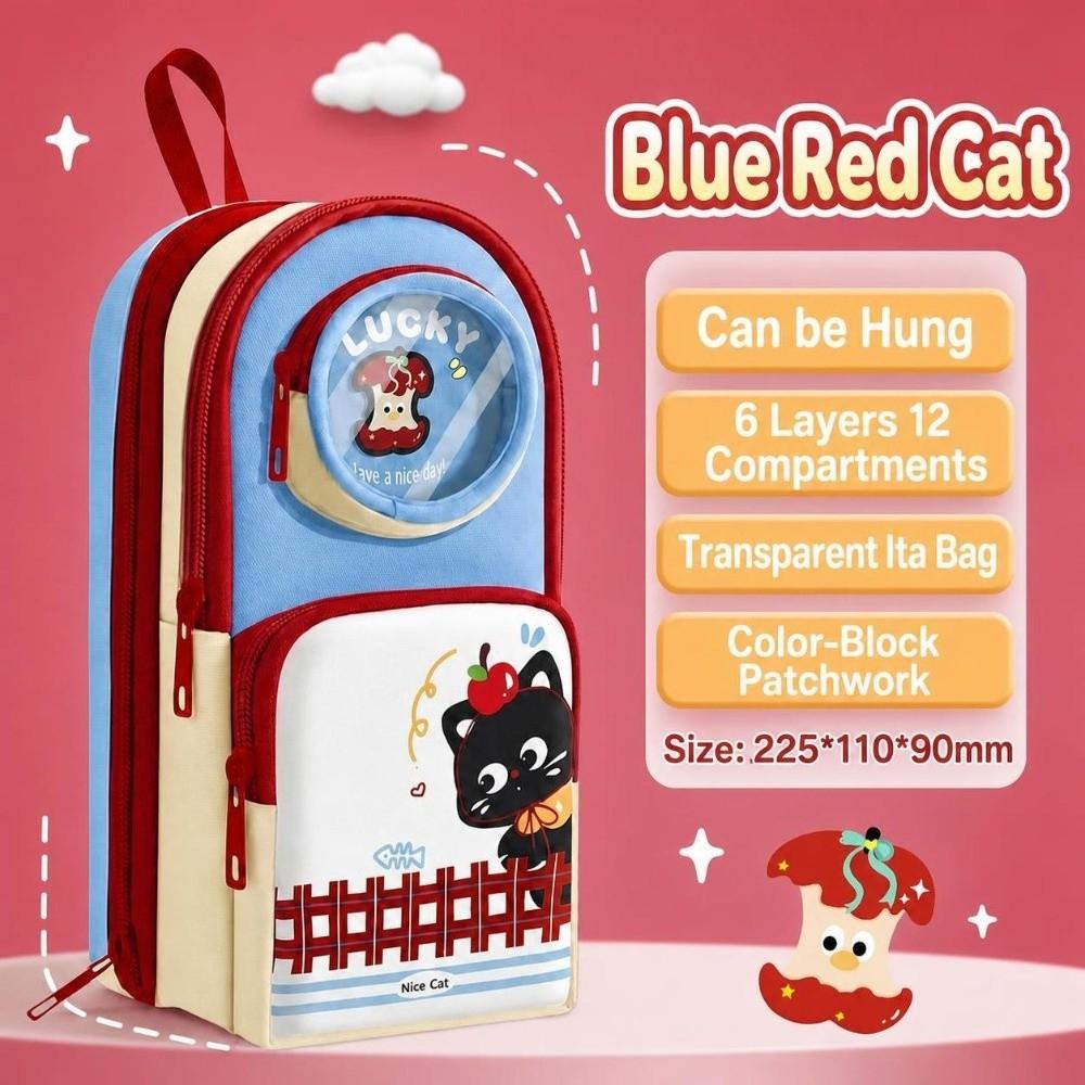 Backpack Shape Pen Bag Large Capacity Pencil Pouch Multifunctional Stationery Pouch Gift