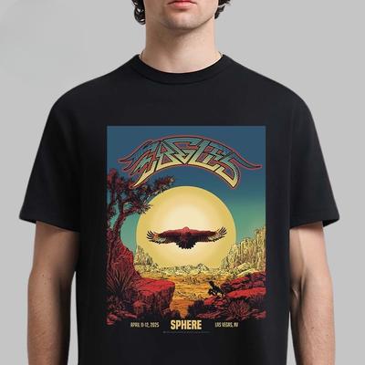 Лучший Eagles Sphere Лас-Вегас 4 новых шоу добавлены 5, 6, 12 и 13 сентября Унисекс Футболка Летняя Горячая Распродажа