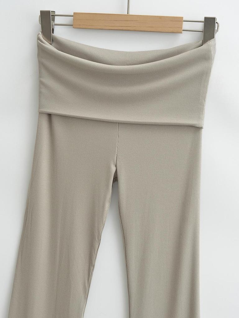 Women's 2024 Stylish Flare Bodycon Pants - Double-Layer Waist, Slimming Fit, Multiple Colors