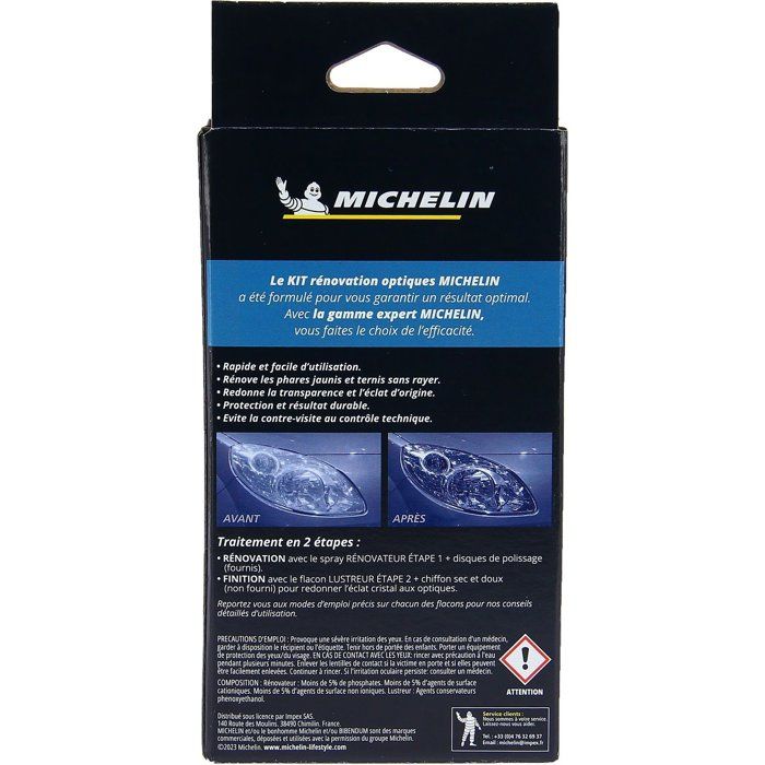 Комплект EXPERT для реставрации фар - MICHELIN - специальный для техосмотра - Просто и быстро