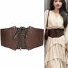 Эластичный Корсет из ПУ Кожи Однотонный Широкий Пояс Модный Западный Ковбойский Пояс Женский