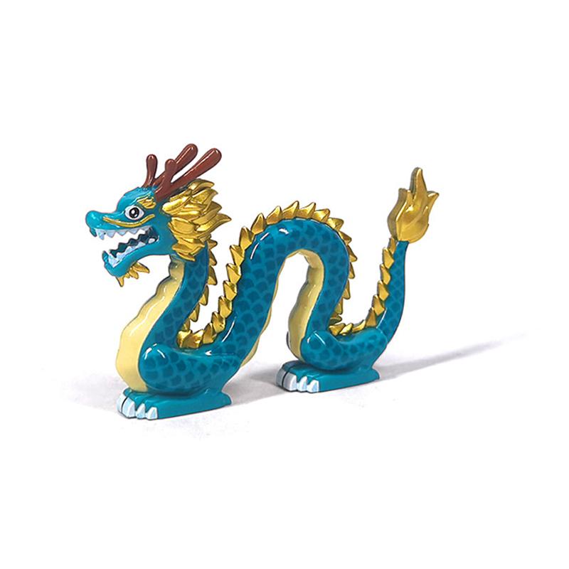 MOC Medieval Animal Zoo Farm Dragon Action Figures Building Blocks Gold Red Dragons Wolf Snake Monsters Beast Bricks Toys Gifts