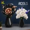 Конструктор Модели Цветов Розы Мок 3D Блоки Букет Игрушки DIY для Детей Домашний Декор Подарок на День Святого Валентина для Девочек