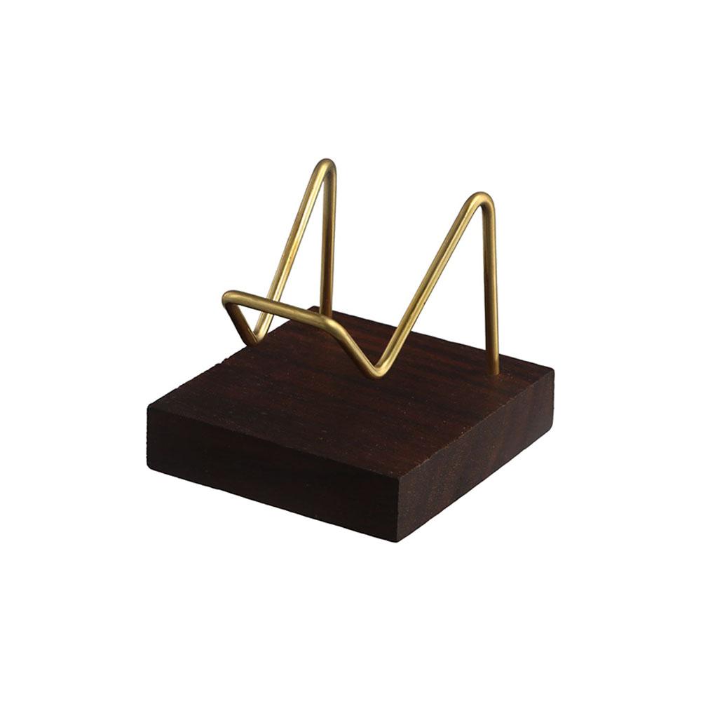 Metal Arm Home Decoraition Ores Agate Rocks Display Holder Rack Mineral Stand Wood Support Base