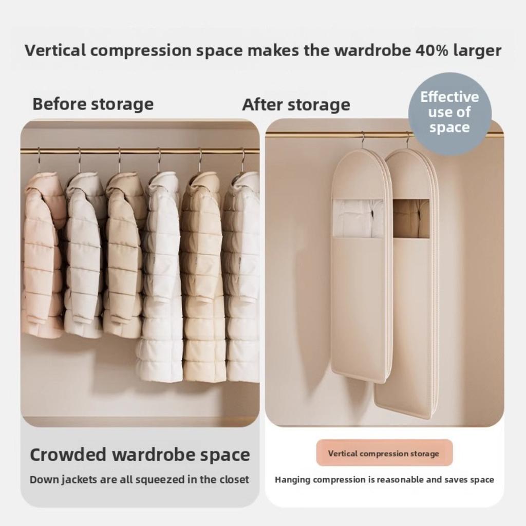 Новый Пуховик Компрессионный Пылезащитный Чехол Гардероб Одежда Пылезащитный Мешок - Подвесные Бытовые Прозрачные Чехлы для Вешалок для Одежды, Органайзер для Хранения, Экономящий Место
