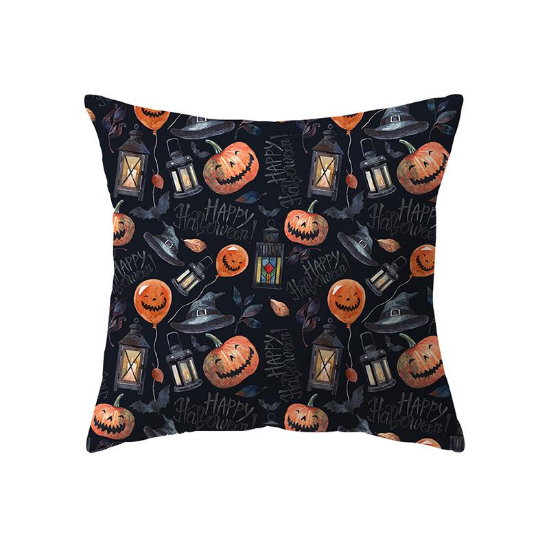 Devil Pumpkin Throw Pillow Cover Halloween Theme Throw Pillow Cover Sofa Chair Bed Cushion Cover Home Decor