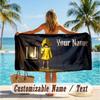 Custom Text Beach Towel, Soft Absorbent Swimming Multi-use TowelLittle Nightmares Six Mono