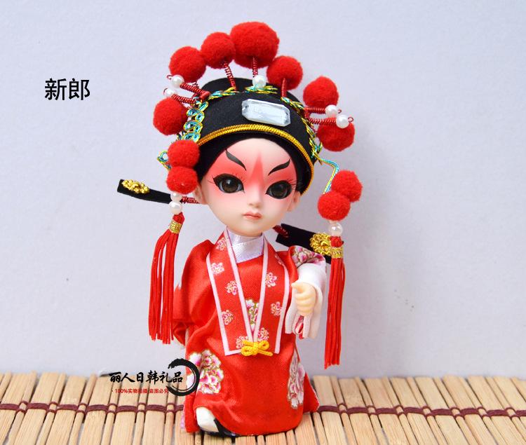 Beijing Tangrenfang Peking Opera Silk Doll, Chinese Traditional Folk Craft Figurine