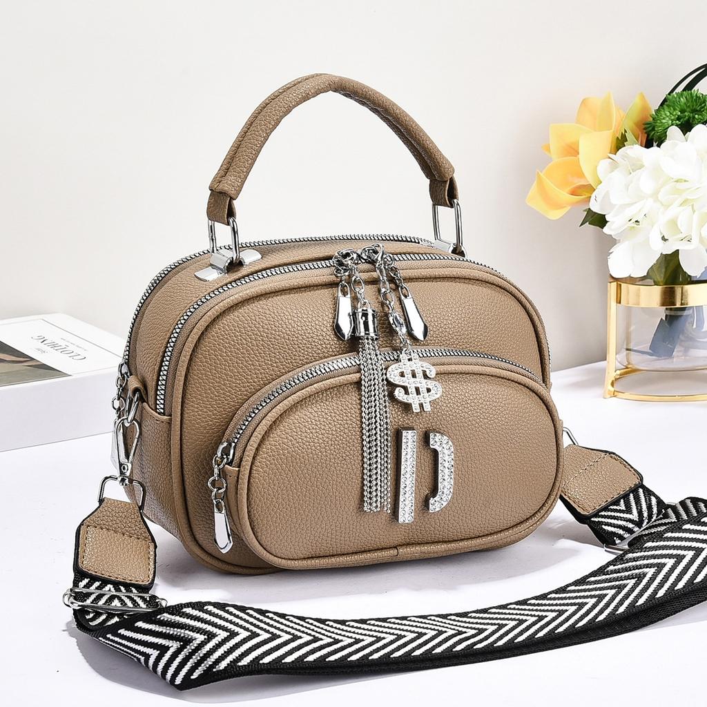 Новая простая большая вместительная сумка для поездок на работу маленькая квадратная сумка Lychee Grain практичная сумка на одно плечо с косым ремешком трендовая женская сумка