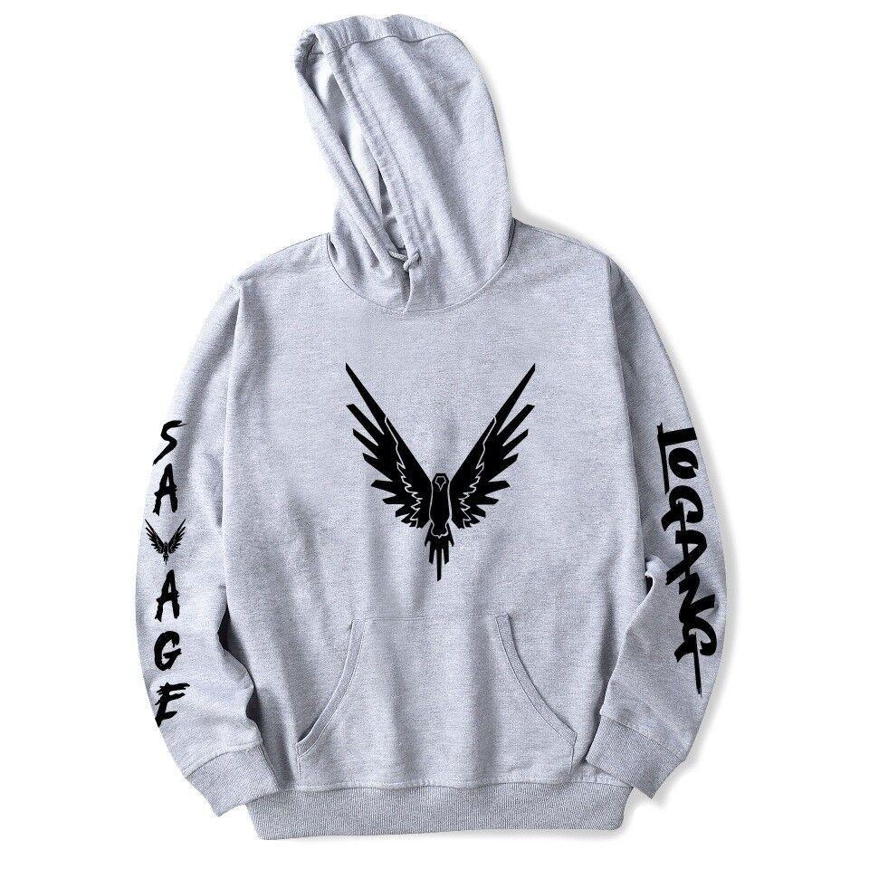Maverick Logan Paul Homme And Femme Bird Print Hooded Sweatshirt With Comfortable Fit