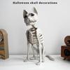 Жуткий кошачий скелет Реалистичное сидящее животное Страшный декор для помещения Газон Улица Дом Полка Стол Сад Хэллоуин Вечеринки