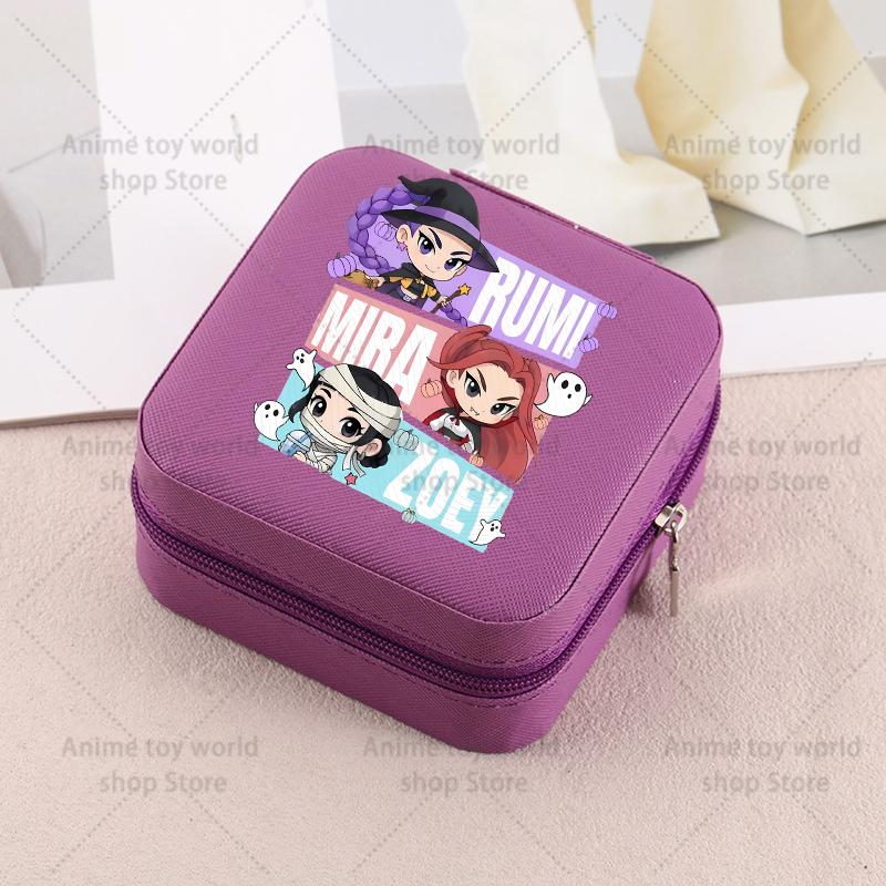 Kpop Demon Hunters Travel Portable Jewelry Storage Box Organizer Jewelry Case Earrings Necklace Ring Jewelry Boxes Birthday Gift