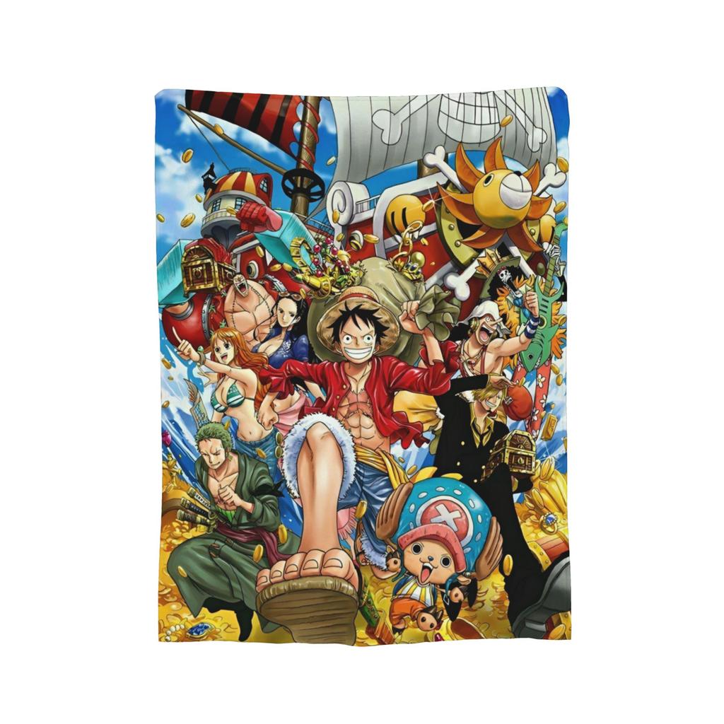 Одеяло аниме Луффи Фланелевый плед Постельное белье Диван Портативные Ультрамягкие Теплые Покрывала,