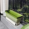 Self-Watering Windowsill Planter Kit: Modern Plastic Herb Garden Set with Visible Water Level Indicator - Suitable for Indoor