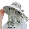 Women Sun Hat Breathable Shawl Integrated Picking Tea Hat Uv Protection Wide Brim Mesh Sunscreen Hat