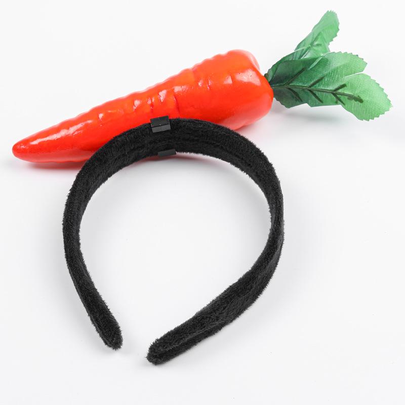 Креативные 3D-ободки для волос с овощами: Аксессуары для волос из моркови, перца, баклажана и зеленых овощей для женщин