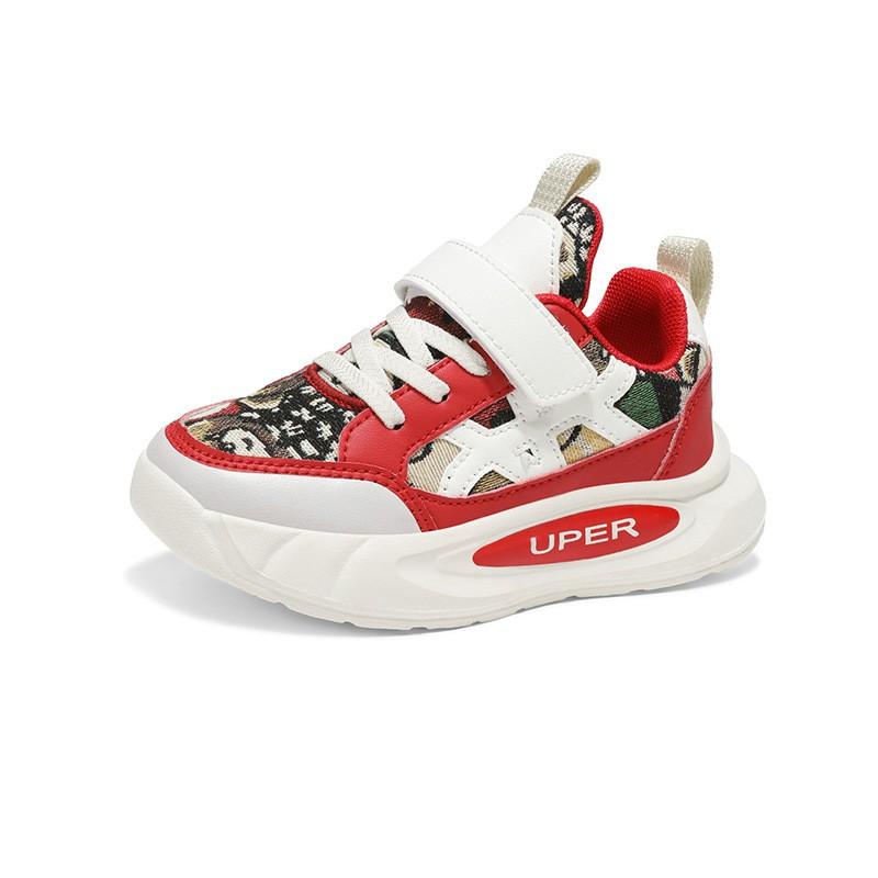Boys Running Shoes Breathable Mesh Sneakers New Red Kids Casual Sports