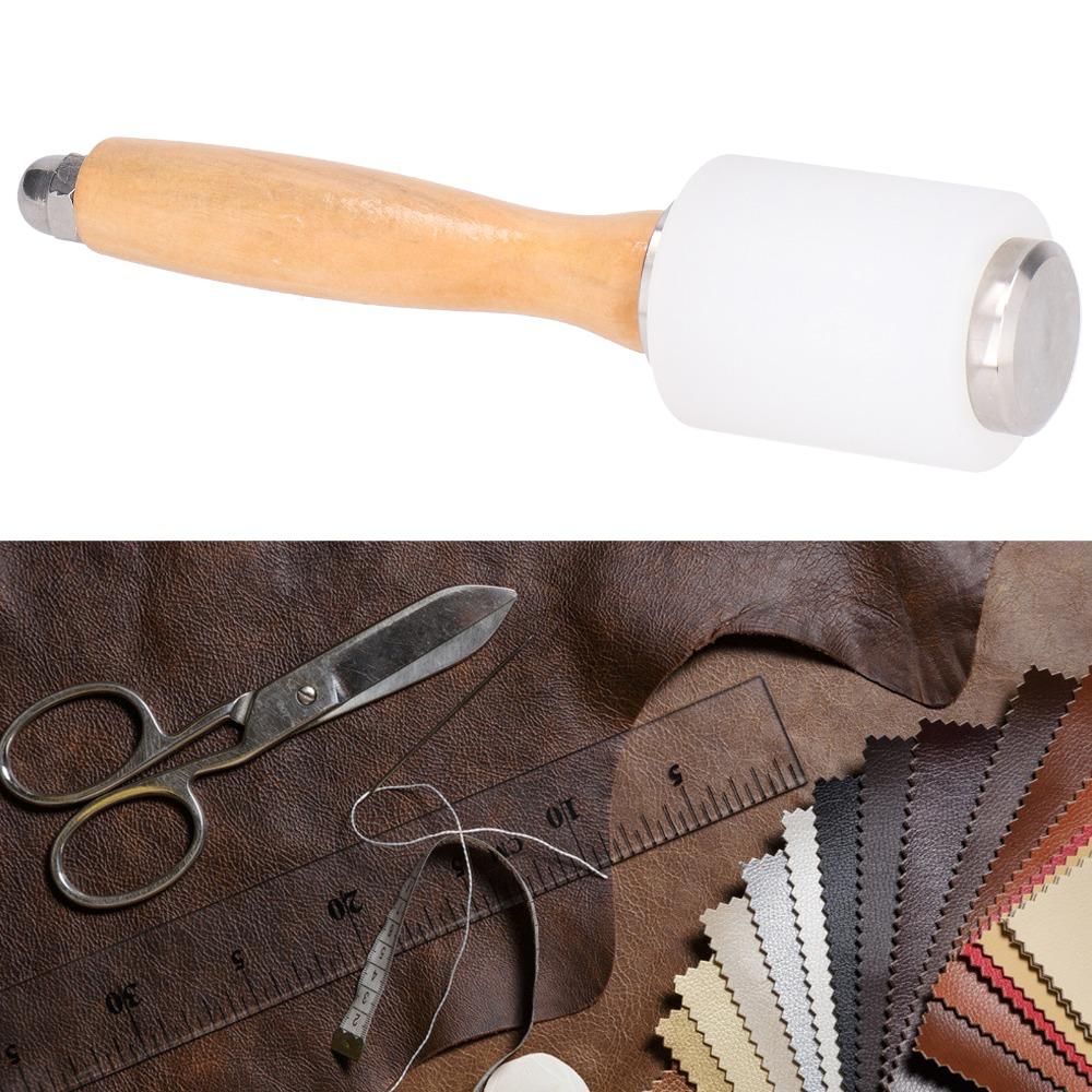 Length 21cm Nylon Craft Mallet Wood Handle Leather Tool DIY Leather Craft Production
